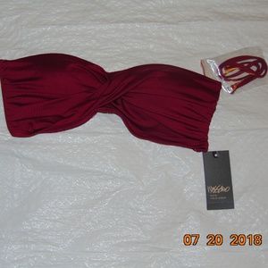 Women's Molded Cup Twist Bandeau Bikini Top - Moss